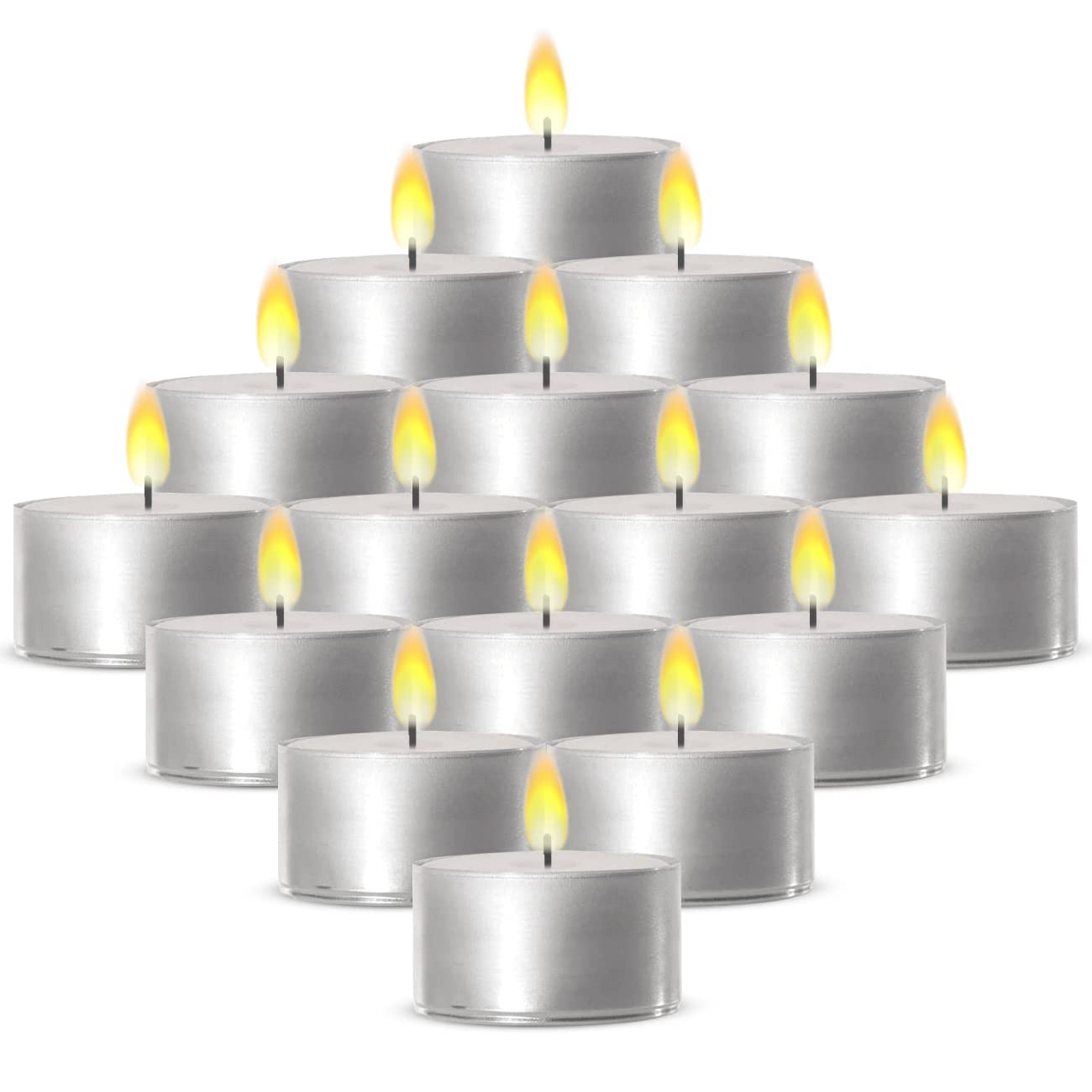 Tealights Candles 8 Hour Burn Time, 50 Pack | Smokeless, Dripless & Long Lasting Mini Votive Paraffin Tea Lights Candles with Cotton Wicks Unscented White tealight Candles