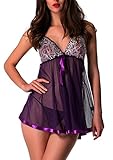 Avidlove Women's Babydoll Sleepwear Sexy Lingerie Lace Splicing Dress