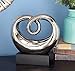 Deco 79 Ceramic Abstract Decorative Sculpture Swirl Home Decor Statue with Black Base, Accent Figurine 10