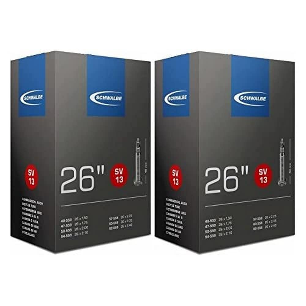 Schwalbe Unisex Adult SV13 Inner Tube, Black, 26 (Pack-2)