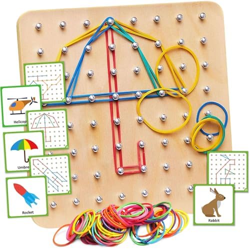 Panda Brothers Wooden Geoboard Montessori Toys for Year