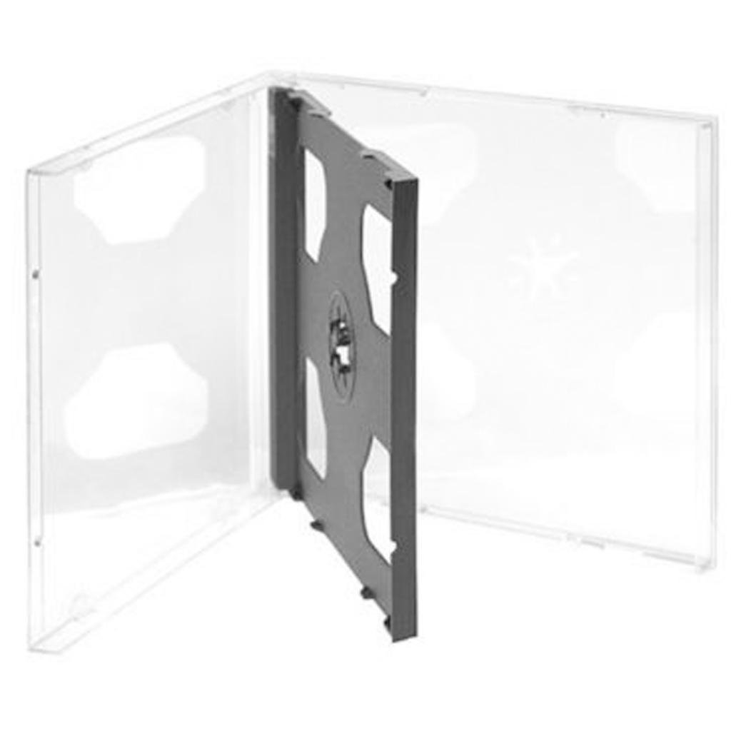 Four Square Media 5 X CD DVD Double Jewel Cases 10.4mm for 2 Disc with Black Tray - Pack of 5