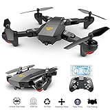 OKPOW 2MP 120° Wide Angle Selfie Drones 2.4G Foldable RC Quadcopter WiFi FPV Drone Altitude Hold 3D Flips Rolls 6-Axis Gyro Gravity Sensor RTF RC Drones ¡­