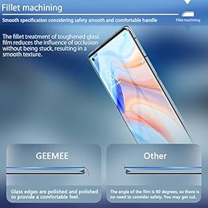 GEEMEE Per Oppo Reno 4 PRO Pellicola Vetro Temperato, 9H Protezione Schermo, Anti Graffi HD Trasparenza Protettiva… - immagine 4