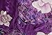 Invisible World Women's 100% Mulberry Silk Scarf Long Hand Painted Floral Purple