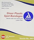 Sterile Dynarex Round Spot Bandages, Sheer Plastic 7/8