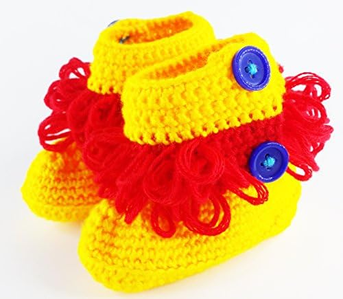 Amigo Global Entirely Hand Knit Soft Baby Footwear Newborns Shoes Booties Personalized - Yellow