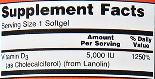 NOW VITAMIN D-3 5,000 IU,240 SOFTGELS