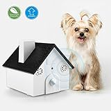 Ultrasonic Outdoor Bark Controller Anti-barking Devices Sonic Bark Deterrent by Homitem, No Harm To Dogs or other Pets,Plant,Human,Easy Hanging/Mounting,3 Modes,Birdhouse Shaped(White)