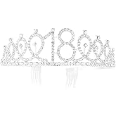 Beaupretty 18th Birthday Tiara Girls Birthday Headband Birthday Tiara Crown Crystal Princess 18th Birthday Crown Party Supplies Decoration for Her