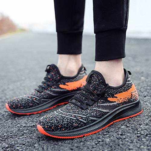DondPO Mens Athletic Breathable Sneakers Fashion Running Shoes Light Tennis Zapatos Footwear for Men Walking Workout Orange
