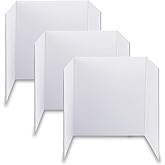LonlyEagle Trifold Poster Board, 24" x 16", 3-Pack, White Corrugated Project Boards for Science Fairs, School Projects, Event Displays