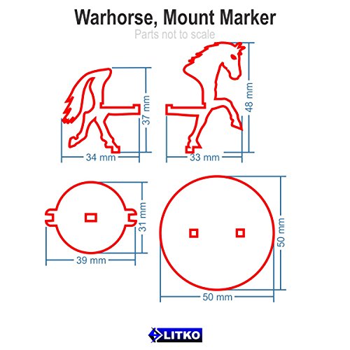 Warhorse, Character Mount Marker, Grey, 50mm Circle Base (1)
