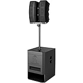 CAICOUSTIC 2400W 15" Powered Bluetooth PA Speaker System with Subwoofer - Portable Line Array Sound System for DJ, Party, Wedding, Outdoor Events - Includes 15" Active Sub & 3x3 Satellite Speakers