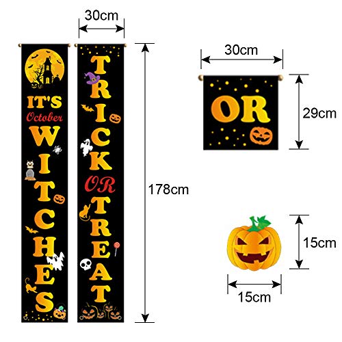 Top-Newest Halloween Decoration Couplet Banner Hanging Signs kits for Door Porch Wall Pumpkin Witches Ghost Decor