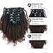 Sassina Remi Human Hair Wefts Afro Curly Clip on Extensions For African American Black Women 1B Off Black Fading into Light Chocolate Brown 120 Grams 7 Pieces/Set With 17 Clips AC 1BT4# 18 Inch