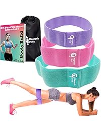 Magnetic Think Hip Resistance Bands for Legs and Butt - Exercise Bands, Anti Slip Booty Bands, 3 Levels Stretch, Wide Fitness Workout Bands, 2019 Upgrade Sports Elastic Loop Bands