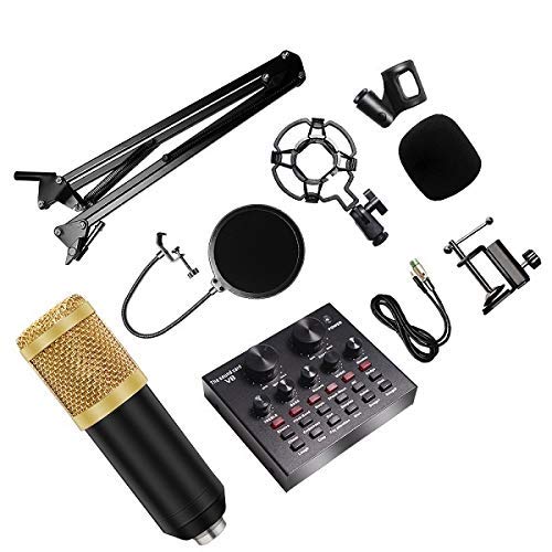 Bm 800 Studio Microphone Kits with Filter V8 Sound Card Condenser Microphone Bundle Record Ktv Karao
