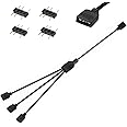 Besvalo RGB Extension Cable 3 Pin, Computer Motherboard ARGB Interface Extension Cable Female Connetor, 5 V Argb 3-Pin Connector 1-3