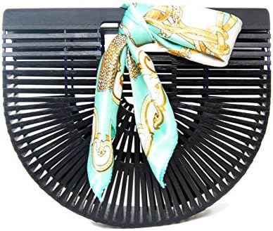 DSAKGTE Womens Top Handle Bamboo Handbags Handmade Tote Beach Bag (Large)