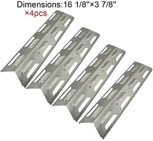 (4-pack) Replacement Stainless Steel Heat Plate/shield for Select Gas Grill Models By Kenmore, Master Forge and Others