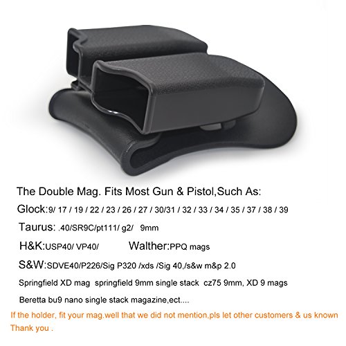 Tactical Magazine Holder The Ultimate Double Stack 9mm /.40 cal Magazines,Elutong New Arrival Hunting Belt Case Holster Pouch Cartridge Clip Holder Gun with Paddle Pouch Balck(Including Wrench)