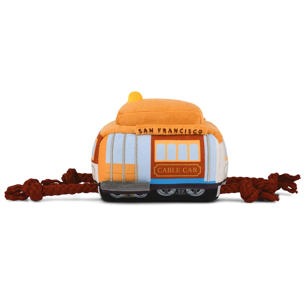 P.L.A.Y. Plush Dog Toy – San Francisco Cable Car from Canine Commute Collection | Eco-Friendly, Durable, Machine Washable Pet Toy with Recycled Fill | Squeaky Soft Dog toy