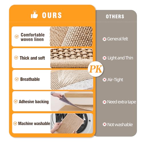Linen Stair Treads Non Slip 15pcs 8"X30" Stair Runner for Wooden Steps Peel and Stick Stairs Carpet Treads Indoor Staircase Covers Mat with Self-Adhesive Backing for Pets and Kids Beige
