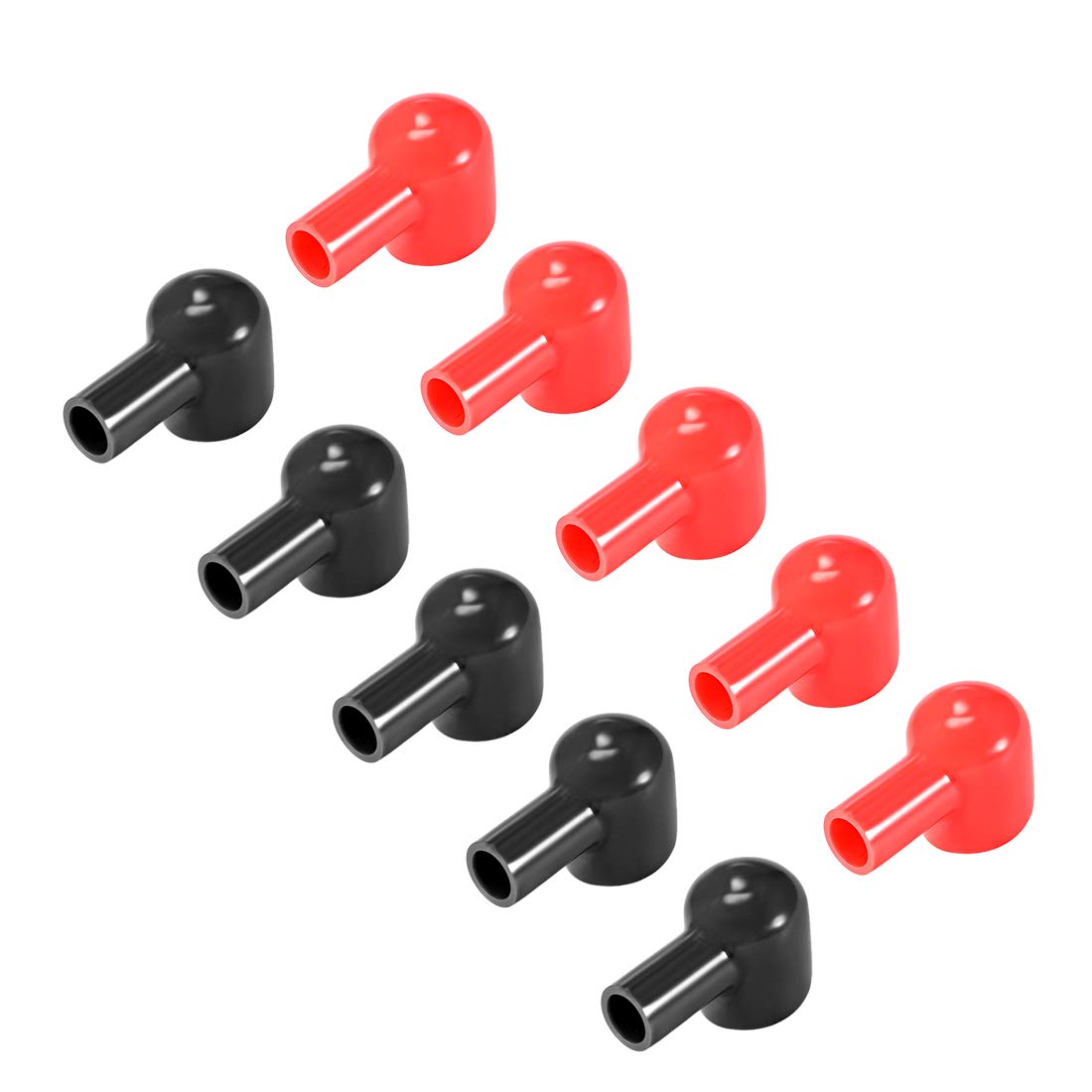 Photo 1 of uxcell Battery Terminal Insulating Rubber Protector Covers for 20mm Terminal 10mm Cable Red Black 5Pairs