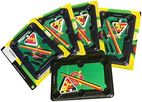 Miniture Desktop Finger Pool Billiard Set for Party Favor Novelty Gifts (Pack of 6)