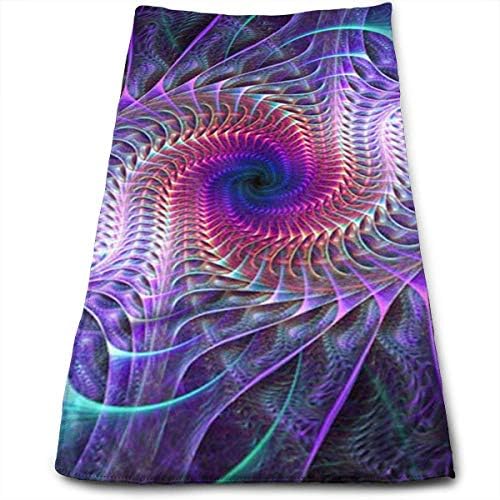 WTZYXS Purple Psychedelic Trippy Art Soft Cotton Large Hand Towel- Multipurpose Bathroom Towels for Hand, Face, Gym and Spa 12" X 27.5"