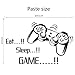 Livoty Clearnce! Eat Sleep Game Wall Stickers Boys Bedroom Letter DIY Kids Rooms Decoration Art