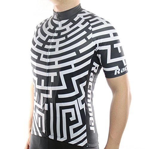 Racmmer Mens Breathable Short Sleeve Cycling Jersey Ultra-Light Cycling Clothing Black