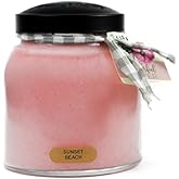 A Cheerful Giver - Sunset Beach - 34oz Papa Scented Candle Jar with Lid - Keepers of The Light - 155 Hours of Burn Time, Gift for Women, Pink Candle, Big Candles for Home Decoration