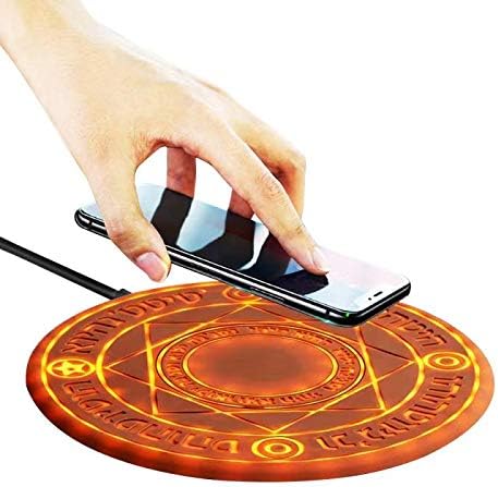 Magic Array Wireless Charger, 10w Ultra-Thin Qi Wireless Charging Pad, Compatible for iPhone 11 pro MAX /X/XS/MAX/8/8 Plus/Galaxy Note 9/S9/S10e Plus Edge More (Adapter NOT Included) (Brown)
