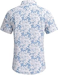 COOFANDY Mens Beach Shirts Linen Hawaiian Shirts
