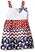 Youngland Girls' Americana Crochet Knit to Poplin Sundress