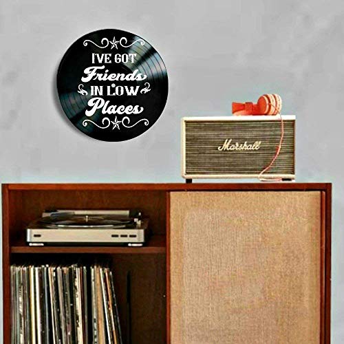 Friends In Low Places Song Lyric Art Inspired By Garth Brooks Vinyl Record Album Wall Decor Handmade Products Home Kitchen Artwork Mixed Media