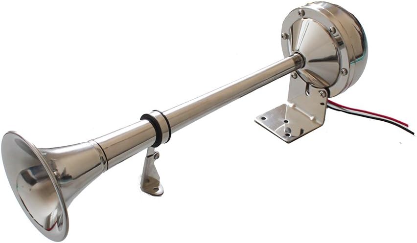 X-Haibei Marine Boat Trumpet Horn 12V Single Electric Stainless Steel Powerful Horn for Truck : Sports & Outdoors