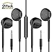 Apple Earbuds,zeakko Earphones with Remote and Mic 3.5mm Jack Headphones Standard Retail Packaging Wired Ear Buds for iPhone, iPad, iPod, Samsung Galaxy and Android Cell Phones, 2 Pack Black
