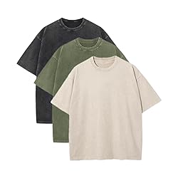 Suvipnee Men's Acid Wash T-Shirts Oversized Unisex
