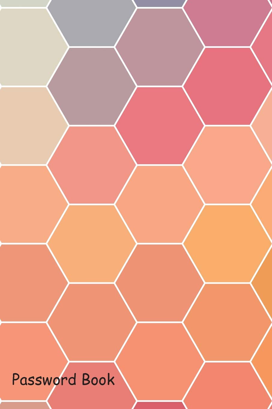 Password Book: Include Alphabetical Index With Hexagons background design