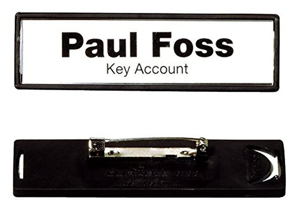 Durable 813301 Clip-Card Name Plate with Safety Pin 17 x 67 mm Clear Pack of 25