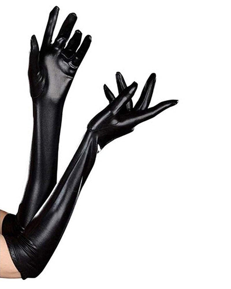 Buy SUFEINI Women's Long Leather Latex Gloves 21'' Catwoman Gloves