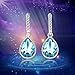 Pealrich Teardrop Fashion Jewelry Dangle Love Earrings with Swarovski Crystal, for Her (Blue)