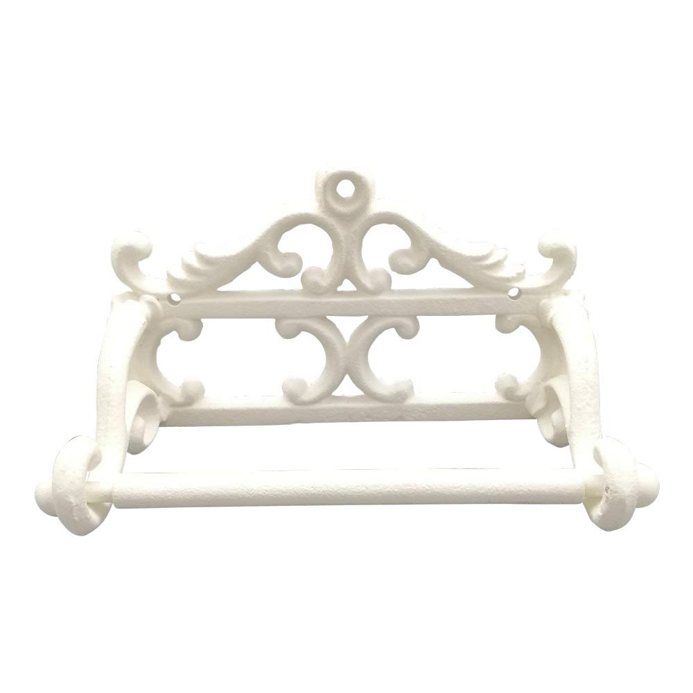 Photo 1 of Comfy Hour Antique and Vintage Collection Cast Iron Classic Toilet Paper Holder, White