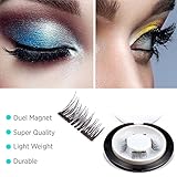 【Upgrade】Glamorous Magnetic False Eyelashes,1 Pair of 4 PCS 0.2mm Ultra Thin Fake Mink Eyelashes for Natural Look Reusable Best Fake Lashes/ Natural Handmade（New double magnets）