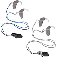 2PCS Hearing Aid Clips with Lanyards, BetterJonny Anti-Lost Lanyard Protector Safety Holder with Loops and Clip for Seniors A