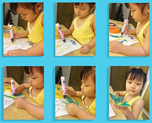3D Printer Pen Crafting Doodle Drawing Pens Creative Gift For Kids Painting Style PLA/ABS (Pink)