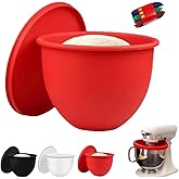 Silicone Bowl Liners for Kitchen Aid Mixer 5 Qt, 3-Pack Mixing Bowl Insert with Lids Compatible with Tilt-Head & Bowl-Lift St